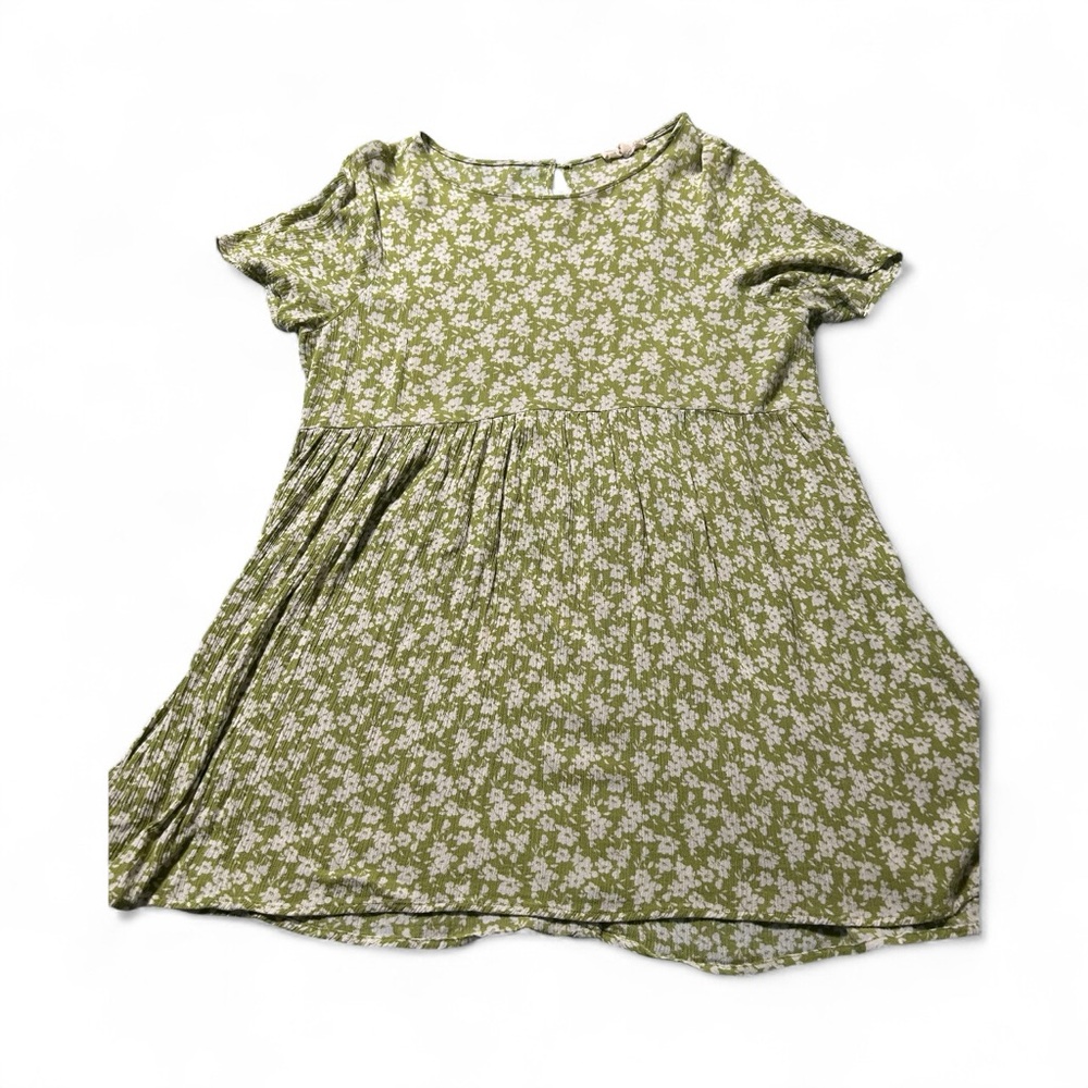 Floral Green Blouse short sleeve women’s large